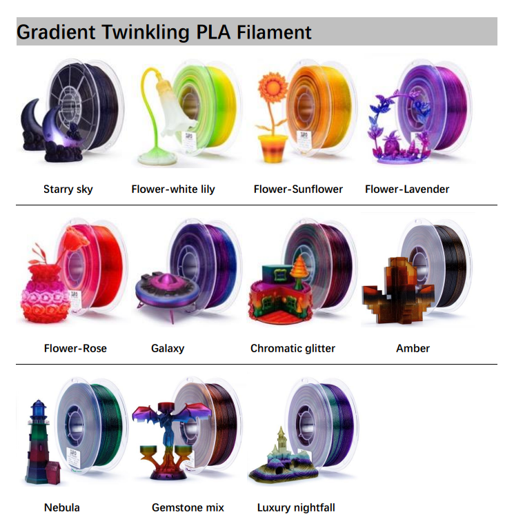 ZIRO Fast Gradient Twinkling PLA Filament